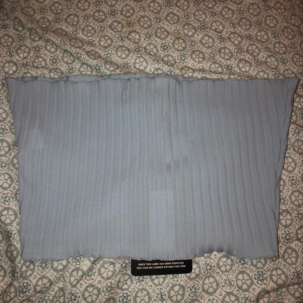 Blue Frilly Crop Top